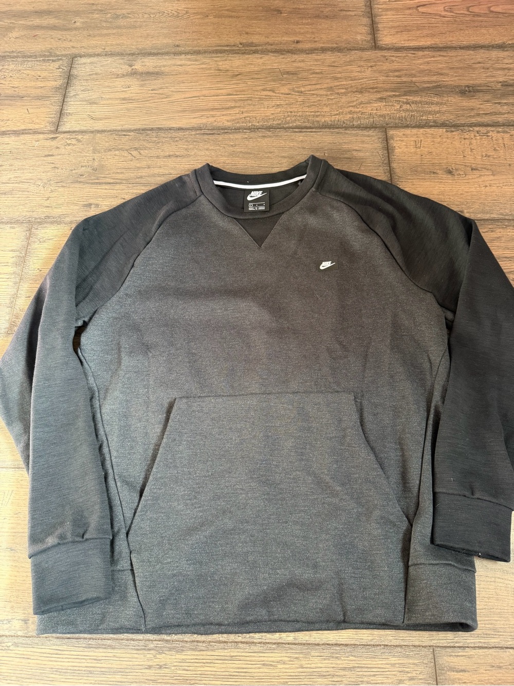 Nike Black and Dark Gray Two-Tone Crewneck Sweatshirt